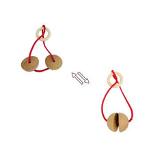 Two Semi-Globe Wooden Brain Teasers Magic Rope Puzzles Game