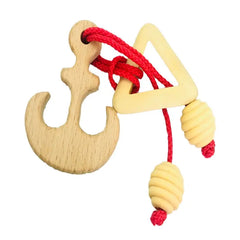 6PCS/Set Wooden Rings Rope Puzzle Logic Brain Teasers Puzzles Game Toys for Adults Kids