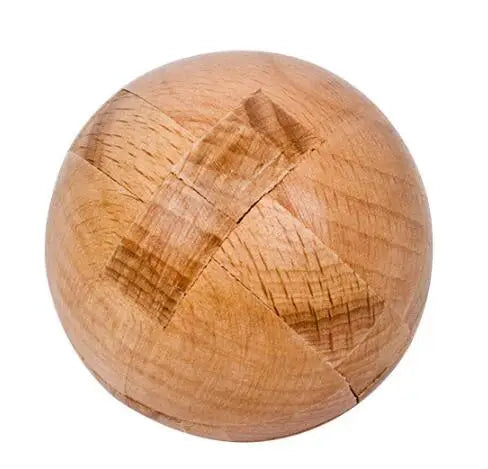 Beech Wood Ball shaped Wooden Brain Teaser Burr Puzzle Game for Adults Children