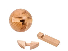 Beech Wood Ball shaped Wooden Brain Teaser Burr Puzzle Game for Adults Children