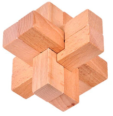 Beech Wood Wooden Burr Puzzles Interlocking Game for Adults KIds