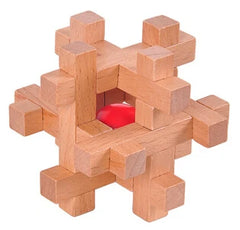 Beech Wood Wooden Burr Puzzles Interlocking Game for Adults KIds