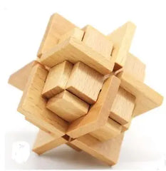 Beech Wood Wooden Burr Puzzles Interlocking Game for Adults KIds