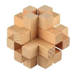 Beech Wood Wooden Burr Puzzles Interlocking Game for Adults KIds