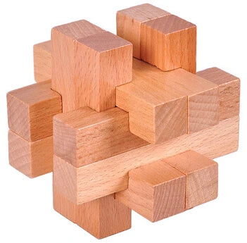 Beech Wood Wooden Burr Puzzles Interlocking Game for Adults KIds