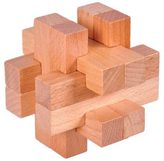 Beech Wood Wooden Burr Puzzles Interlocking Game for Adults KIds