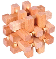 Beech Wood Wooden Burr Puzzles Interlocking Game for Adults KIds