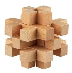 Beech Wood Wooden Burr Puzzles Interlocking Game for Adults KIds