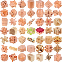 Beech Wood Wooden Burr Puzzles Interlocking Game for Adults KIds