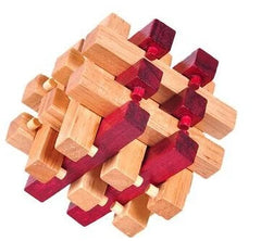 Classic 18-Piece Wooden Burr Puzzle - Brain Teaser Game for Kids & Adults