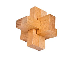 Classic 6-piece Wooden Interlocking Cross Burr Puzzle Game for Adults Kids