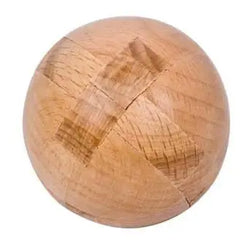 Wooden Burr Puzzle - Classic Ball-shaped Brain Teaser for Kids, Adults & Puzzle Lovers