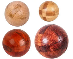 Wooden Burr Puzzle - Classic Ball-shaped Brain Teaser for Kids, Adults & Puzzle Lovers