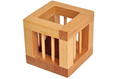 Classic Wooden Caged Puzzle Mind Brain Teasers Traditional Educational Puzzles Game for Adults Kids