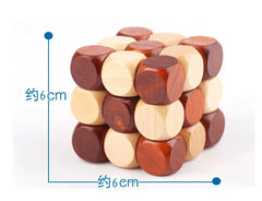 Classic Wooden Cube Puzzle Test Mind Brain Teaser Puzzles Game for Adults and Kids