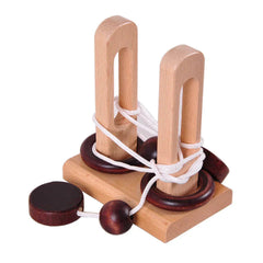 Desk Novelty 3D Wooden Rope Loop Puzzle Mind String Brain teaser Game for Adults Kids