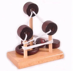 Desk Novelty 3D Wooden Rope Loop Puzzle Mind String Brain teaser Game for Adults Kids