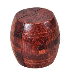 Classic Barrel-shaped Wooden Bamboo Interlocking Burr Puzzle Game for Adults Children