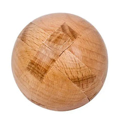 Beech Wood Ball shaped Wooden Brain Teaser Burr Puzzle Game for Adults Children