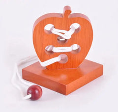 Desk Novelty 3D Wooden Rope Loop Puzzle Mind String Brain teaser Game for Adults Kids