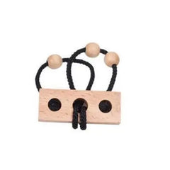 Intelligence Logic Wooden Metal Rope Puzzle Mind Brain Teasers Magic String Puzzles Game