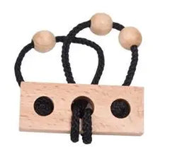 Metal Wooden Rope Puzzle Logic Mind Brain Teaser String Loop Rings Puzzles Game Toys for Adults Children