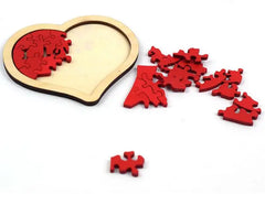 New Heart-shaped Intelligence Wooden Jigsaw Puzzle Brain Teaser Game