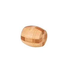 Portable Bamboo Wooden Brain Teasers Star Cross Ball Cube Puzzles Game for Adults Kids Size 4.5cm