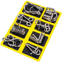 8PCS/Set Metal Wire Puzzle Mind Brain Teaser Puzzles Game for Adults Children Kids