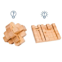 6PCS/12PCS Set Educational Wooden Bamboo Puzzle Interlocking Burr Puzzles Game Gift for Adults Children