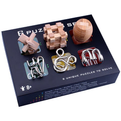 Wooden Lu Ban Kong Ming Lock Set Gifts Box Kids Adults IQ Brain Teaser 3D Montessori Jigsaw Puzzle Assembly Unlock Toy Games