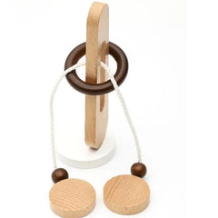 Classic Wooden Logic Mind Brain Teasers Rope Loop Puzzles Game for Adults Kids