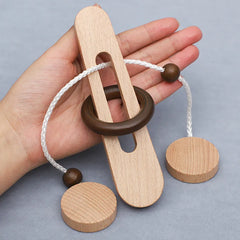 Classic Wooden Logic Mind Brain Teasers Rope Loop Puzzles Game for Adults Kids