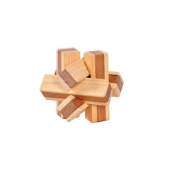 6PCS/12PCS Set Educational Wooden Bamboo Puzzle Interlocking Burr Puzzles Game Gift for Adults Children