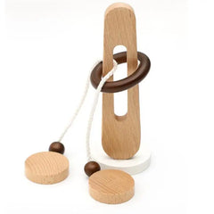 Classic Wooden Logic Mind Brain Teasers Rope Loop Puzzles Game for Adults Kids