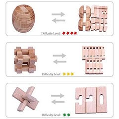 Wooden Burr Interlocking Brain Teaser Puzzle High Difficulty Level Puzzle Game Wooden Puzzle Combination Set For Adults Children